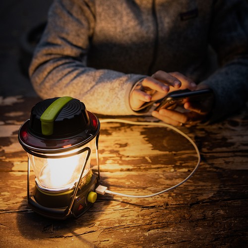goalzero lighthouse 600 lantern powering a phone